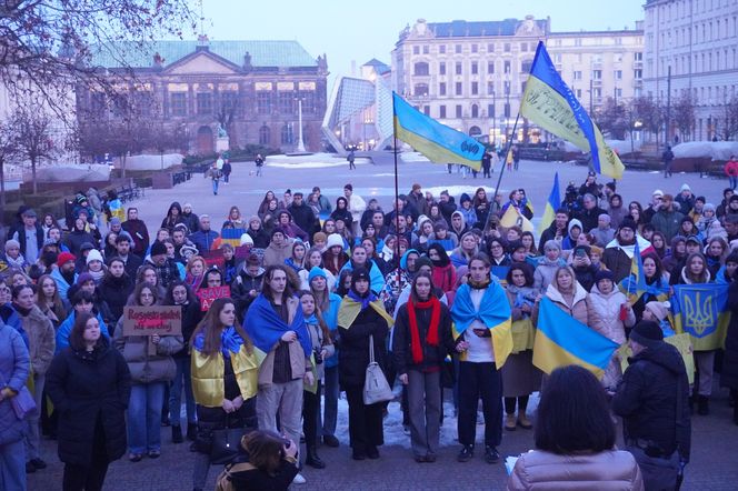 Manifestacja w trzecią rocznicę wybuchu wojny w Ukrainie