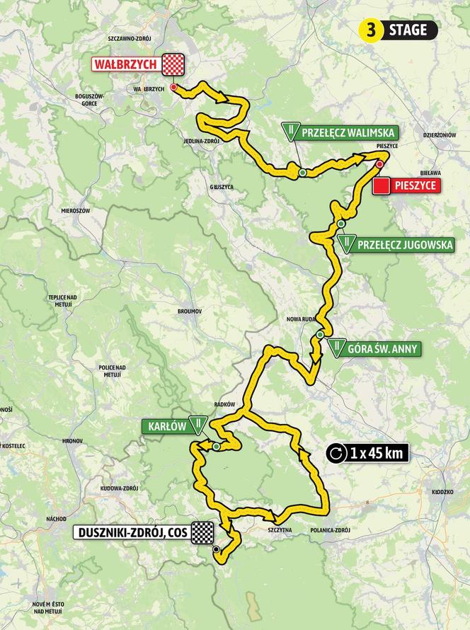 Tour de Pologne 2024 3. etap MAPA. Trasa trzeciego etapu TdP 2024