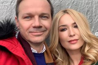 	Barwy szczęścia na planie. Karolina (Marta Dąbrowska), Bruno (Lesław Żurek)