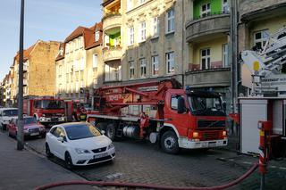 Pożar w kamienicy przy ulicy Kościuszki w Grudziądzu. Paliło się poddasze budynku