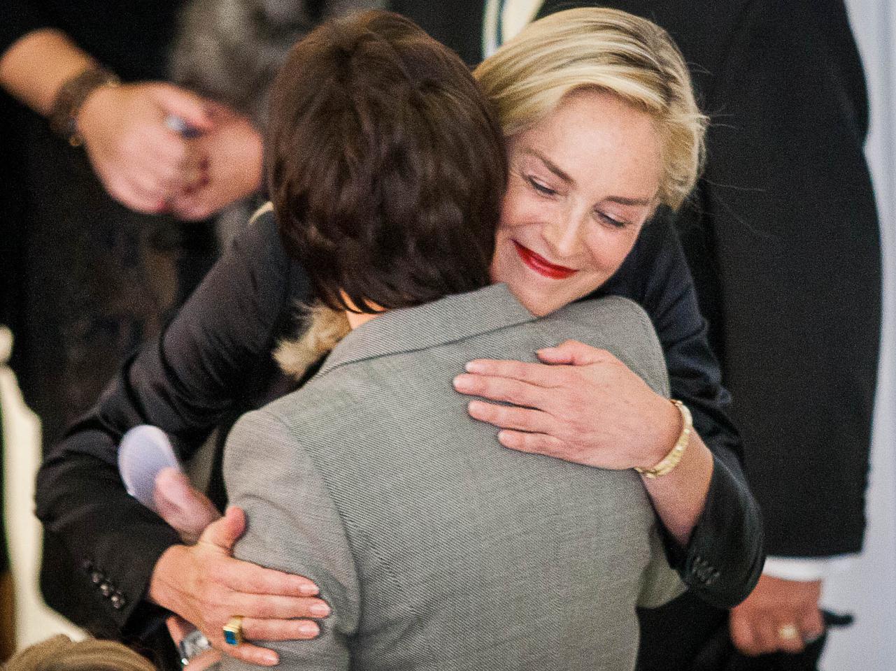 Sharon Stone i Ewa Kopacz w Sejmie