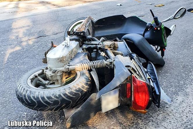 Wypadek z udziałem motorowerzysty pod Drezdenkiem