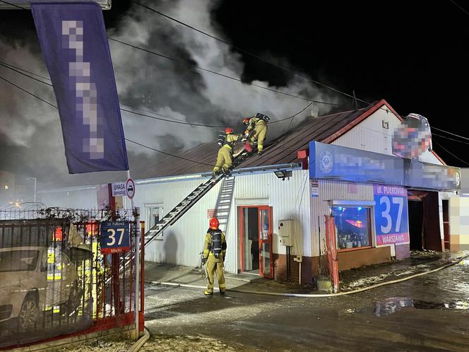 Pożar warsztatu na Bielanach