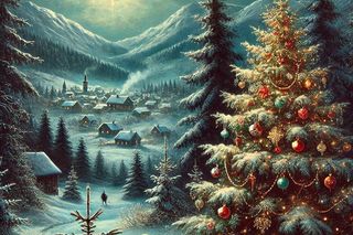 Kartki na święta Bożego Narodzenia z choinką