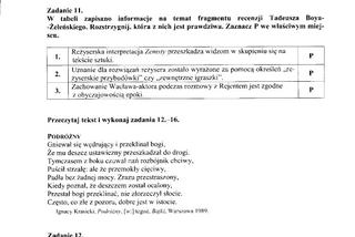 EGZAMIN GIMNAZJALNY 2012, JĘZYK POLSKI - ARKUSZE, PYTANIA, ODPOWIEDZI - TEST GIMNAZJALNY 2012 JEZYK POLSKI