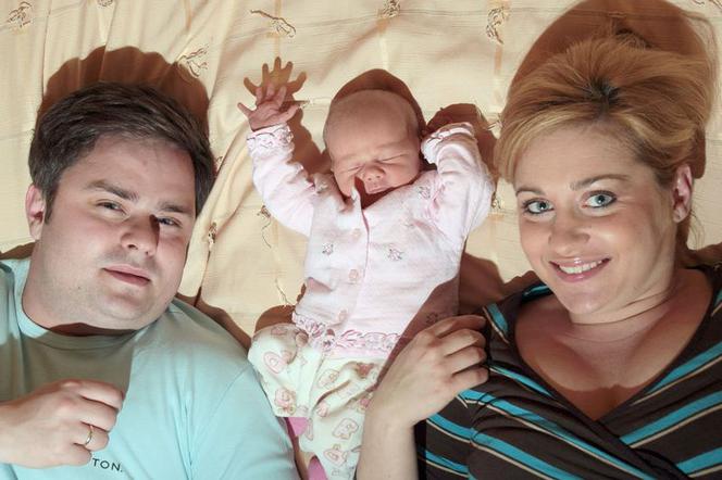Adam Hofman z żoną Joanną i córką Marysią