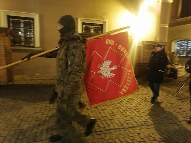 Marsz Pamięci Żołneirzy Wyklętych w Lublinie. Wcześniej odbył się laserowy pokaz