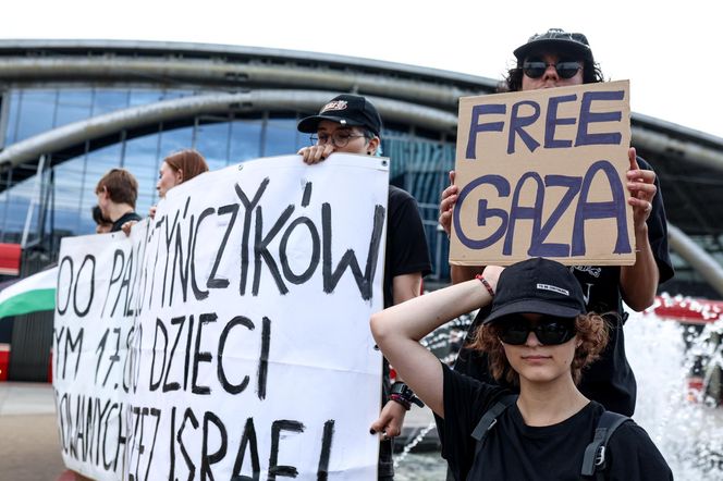 Protesty przed Polska - Izrael na Eurobasket 2025