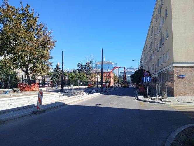 Budowa tramwaju na ul. Rakowieckiej w Warszawie