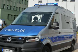 Volkswagen Crafter jako policyjny Ambulans Pogotowia Ruchu Drogowego