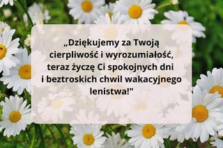 Podziękowania i życzenia na zakończenie roku szkolnego
