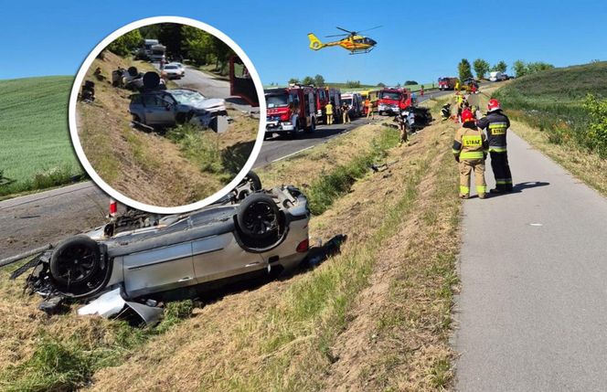 Czołowe zderzenie na "szesnastce". 7 osób poszkodowanych, w tym dziecko!