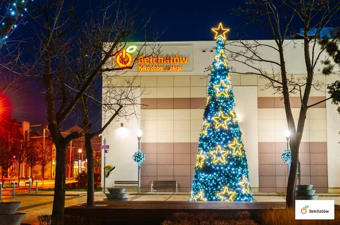Bełchatów: Miasto rozbłysło tysiącem światełek! Bożonarodzeniowe iluminacje robią wrażenie 