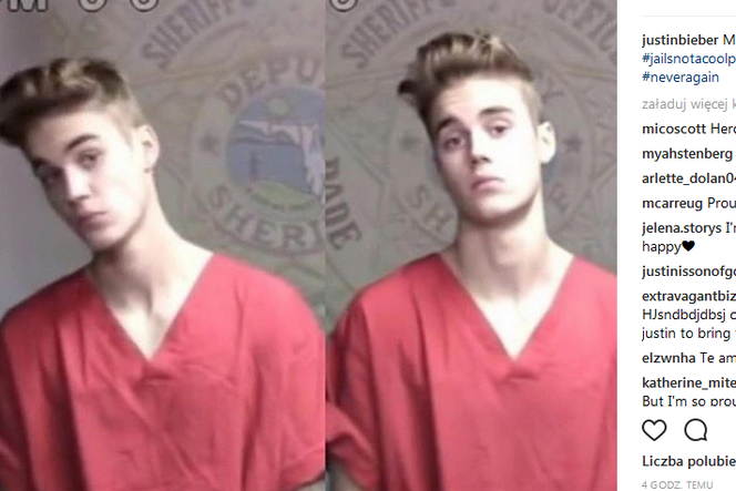 Justin Bieber mugshot