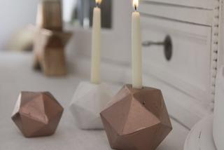 Miedziany świecznik w kształcie diamentu DIY