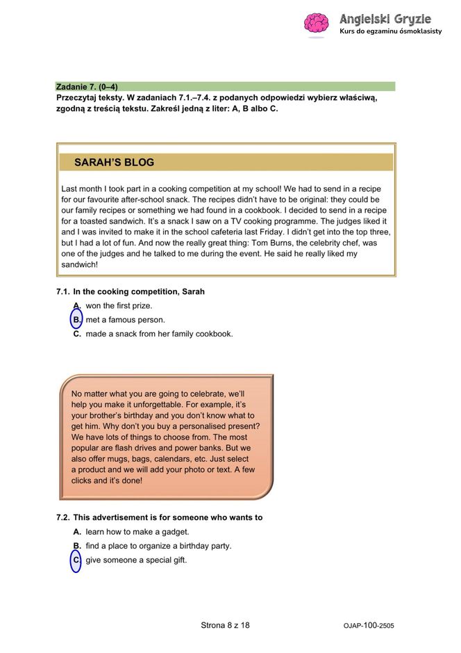 Egzamin ósmoklasisty język angielski 2025: wszystkie (sugerowane) ODPOWIEDZI i ARKUSZE CKE [15.05.2025] 