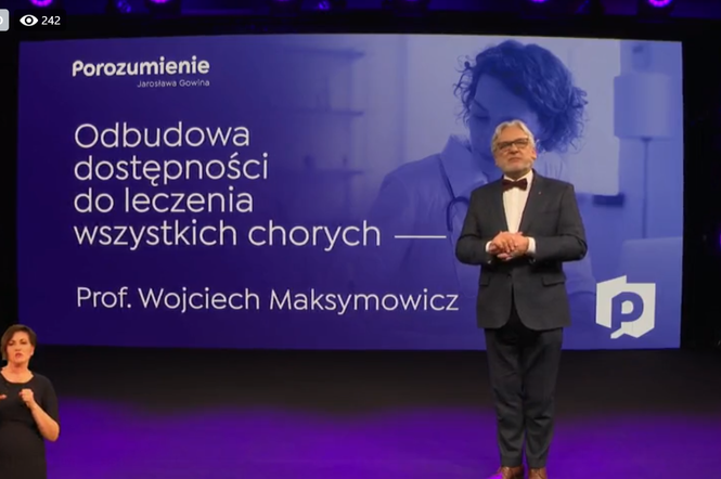 Prof. Wojciech Maksymowicz występuje na konwencji Porozumienia 