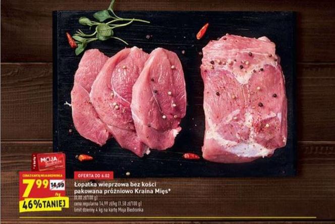 Biedronka  - MEGA promocje. Mielone za 4 zł, szynka za 1,50 zł, polskie! jabłka za 2 zł!