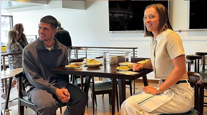 Iga Świątek i Carlos Alcaraz na lunchu