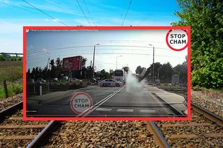 Skoda utknęła między szlabanami w Poznaniu. Pociąg przejechał tuż obok auta [WIDEO]