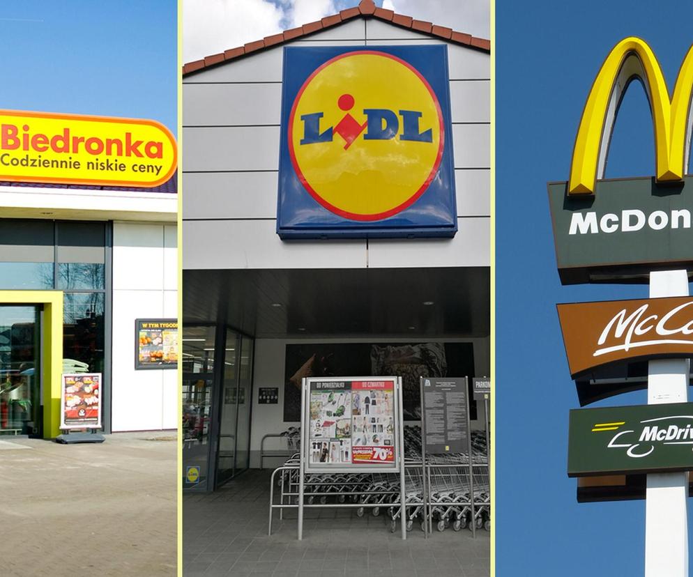 Sklejka Biedronka, Lidl, McDonalds