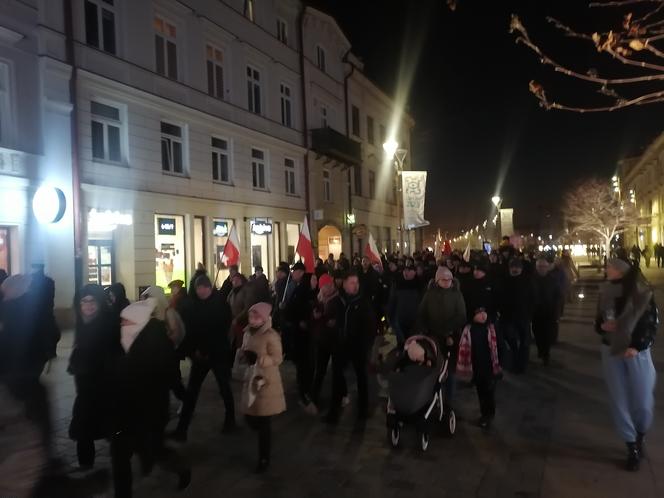 Marsz Pamięci Żołneirzy Wyklętych w Lublinie. Wcześniej odbył się laserowy pokaz