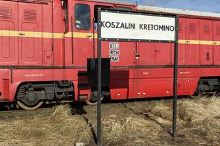 Lokomotywa spalinowa Lxd2 na przystanku Koszalin Wenedów