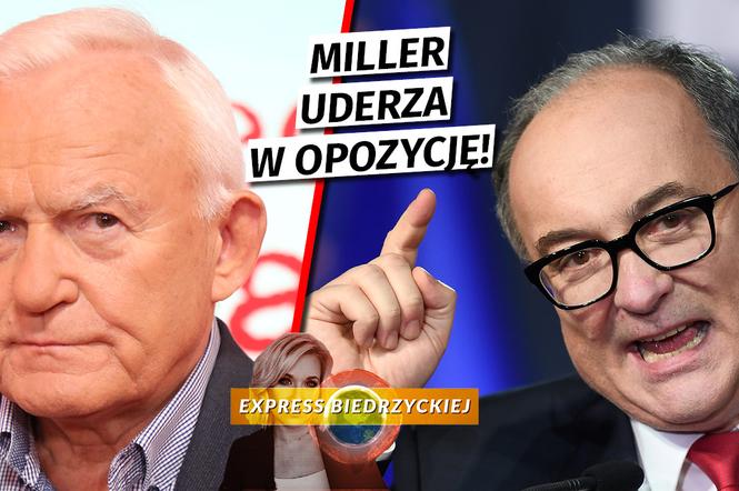 Leszek Miller i Czarzasty i napis MILLER UDERZA W OPOZYCJĘ!