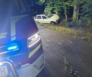 Potworny wypadek pod Mińskiem Mazowieckim. Opel rąbnął w drzewo. Dwie osoby nie żyją