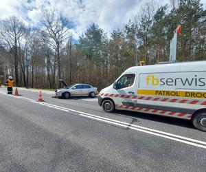 Pod Lubienią dachowało auto osobowe. Jedna osoba poszkodowana