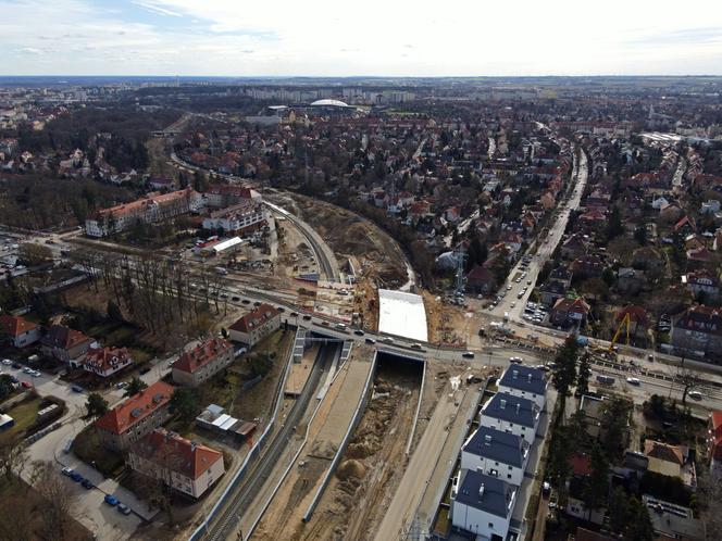 Budowa węzła Łękno - marzec 2021