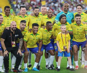 Ronaldinho na Stadionie Śląskim w meczu gwiazd Polska - Brazylia