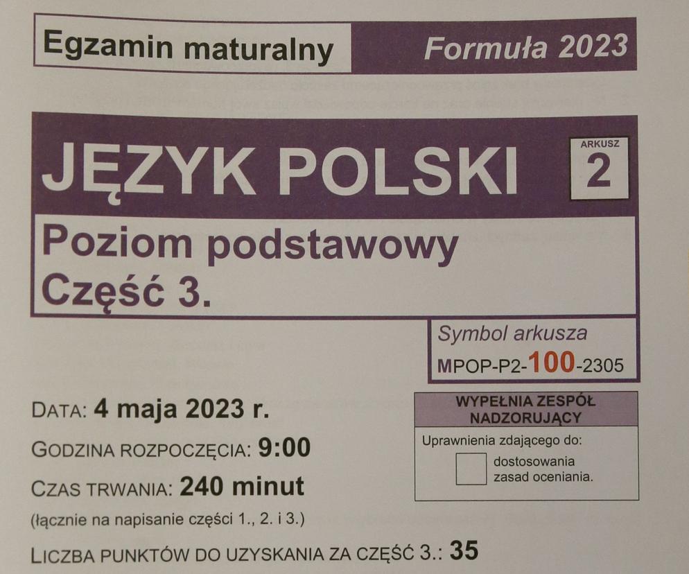 Matura 2023 język polski nowa formuła ARKUSZ, ZADANIA, TEMATY	
