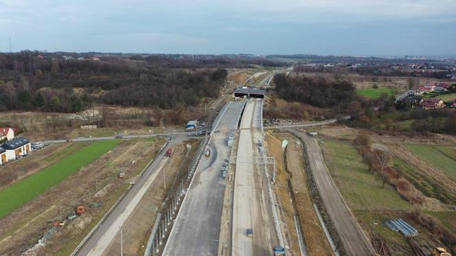 Budowa półnoicnej obwodnicy Krakowa ZDJĘCIA LUTY 2024