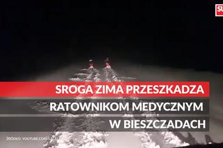 Sroga zima przeszkadza ratownikom medycznym w Bieszczadach [WIDEO]