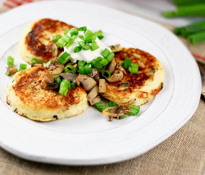 Placki ziemniaczane z krewetkami