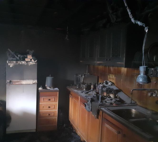 Kuchnia, w której doszło do pożaru w Rudniku.