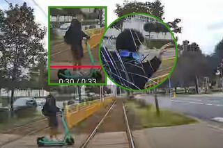 Hulajnoga kontra tramwaj w Szczecinie. Nastolatek cudem uniknął tragedii. Wszystko się nagrało!