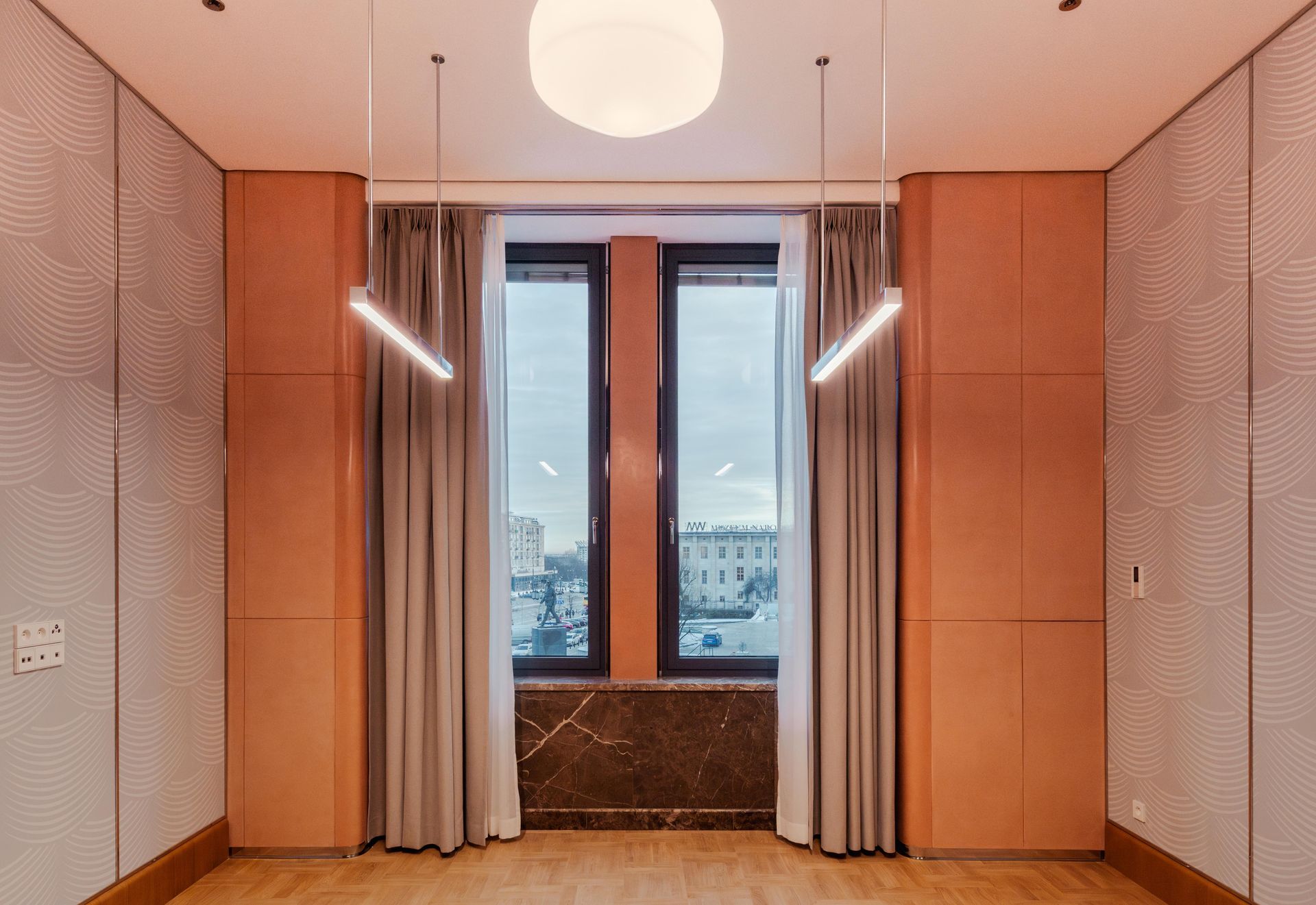 Mockup elementów wykończenia i wzorców wyposażenia gabinetów