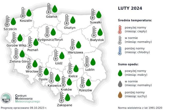 Prognoza pogody na luty 2024 r.