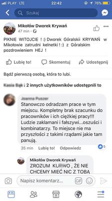 Brak szacunku dla pracownika