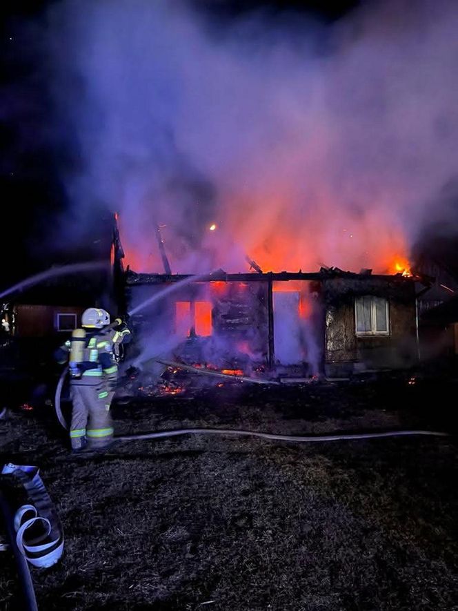 Pożar domu w Sieteszy.