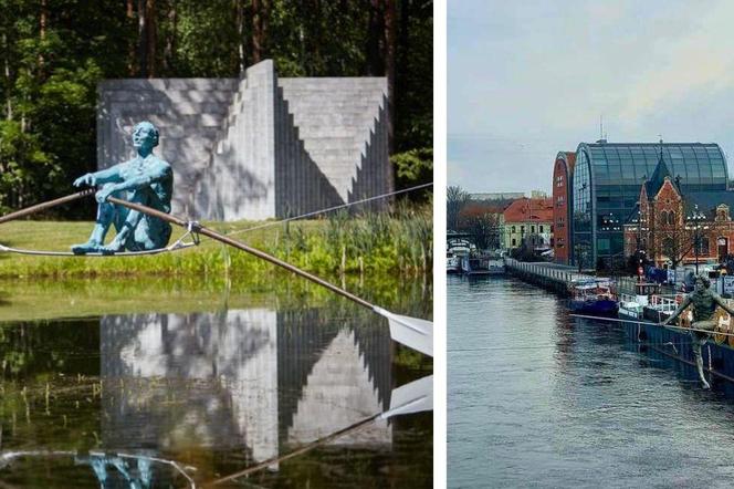 W Bydgoszczy zobaczymy więcej balansujących rzeźb. Wyszły z tej samej pracowni co „Przechodzący przez rzekę” zawieszony nad Brdą