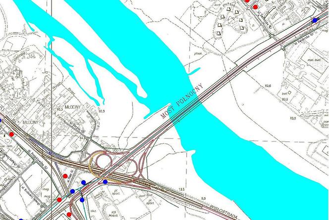 Most Północny - mapa
