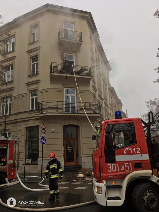 Pożar w Krakowie przy ul. Smoleńsk