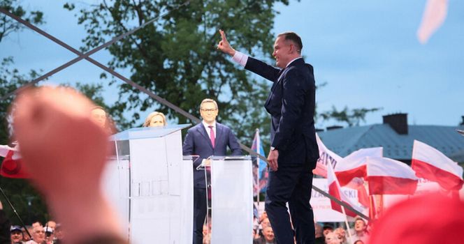 Karol Nawrocki na zorganizowanej przez telewizję Republika debacie przedwyborczej w Końskich