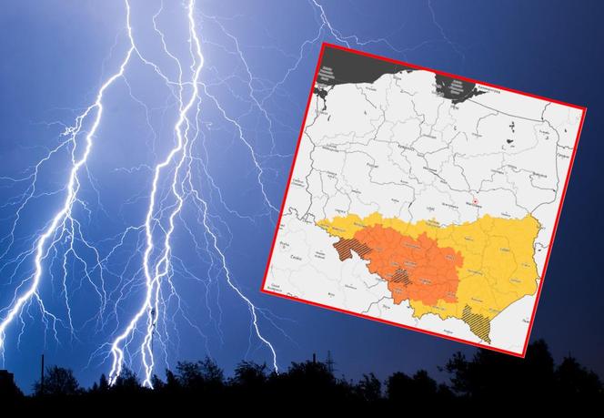 Burze z deszczem i gradem nad południową Polską. Żółte i pomarańczowe alerty pogodowe