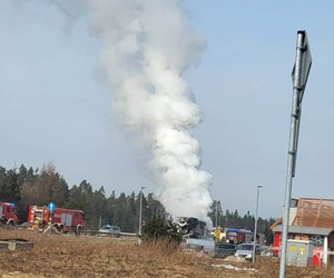 Pożar ciężarówki na zakopiance w Nowym Targu