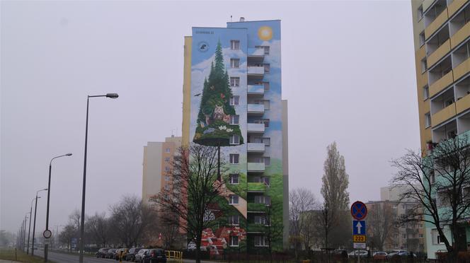 Nowy mural na bydgoskim Błoniu. Powstał ze specjalnych farb [ZDJĘCIA] 