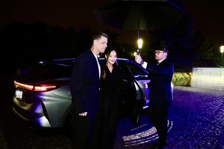 Wojciech Szczęsny ż żoną po premierze